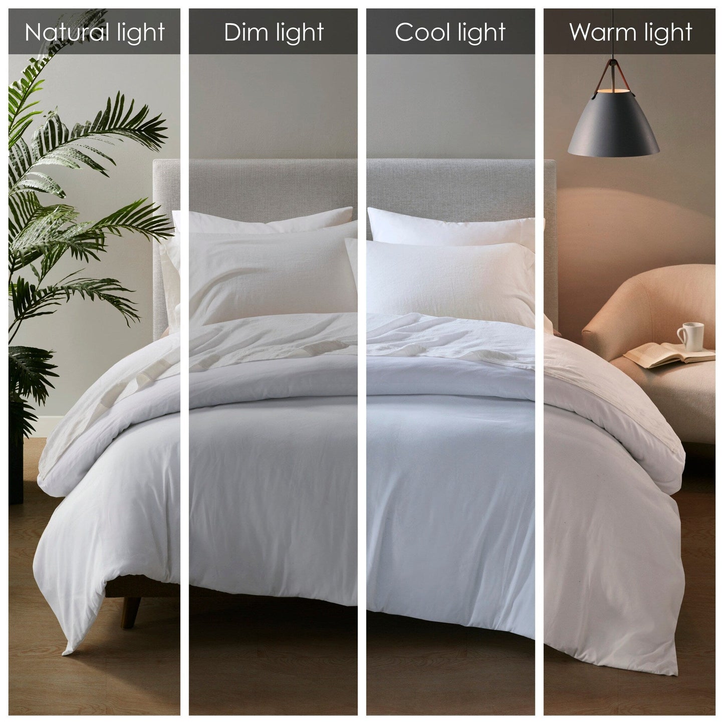 Ensemble de draps Madison Park en lin mélangé 4 pièces