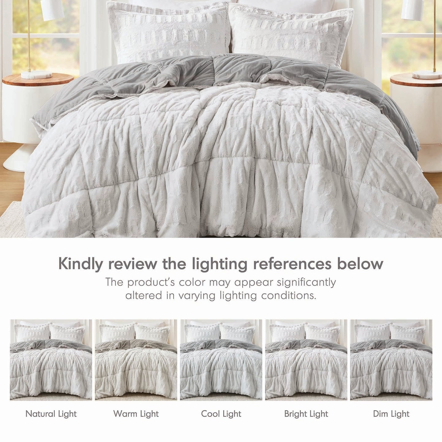 Parure de lit Madison Park Margot à imprimé dos et fourrure longue