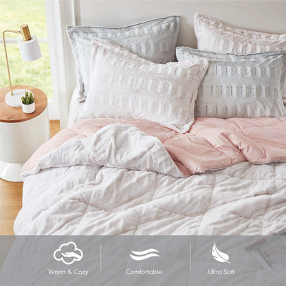 Parure de lit Madison Park Margot à imprimé dos et fourrure longue