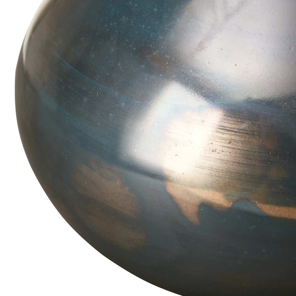 Ensemble de 3 vases décoratifs en verre bleu Aurora et bronze Signature de Madison Park