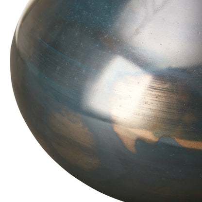 Ensemble de 3 vases décoratifs en verre bleu Aurora et bronze Signature de Madison Park