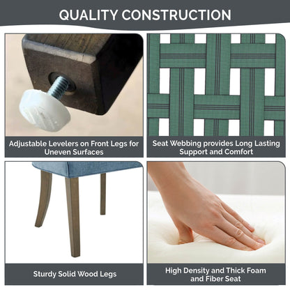 Chaises de salle à manger rembourrées Madison Park Signature Ultra avec pieds en bois (lot de 2) - N/A