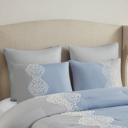 Parure de lit Madison Park Vera en microfibre brodée 8 pièces