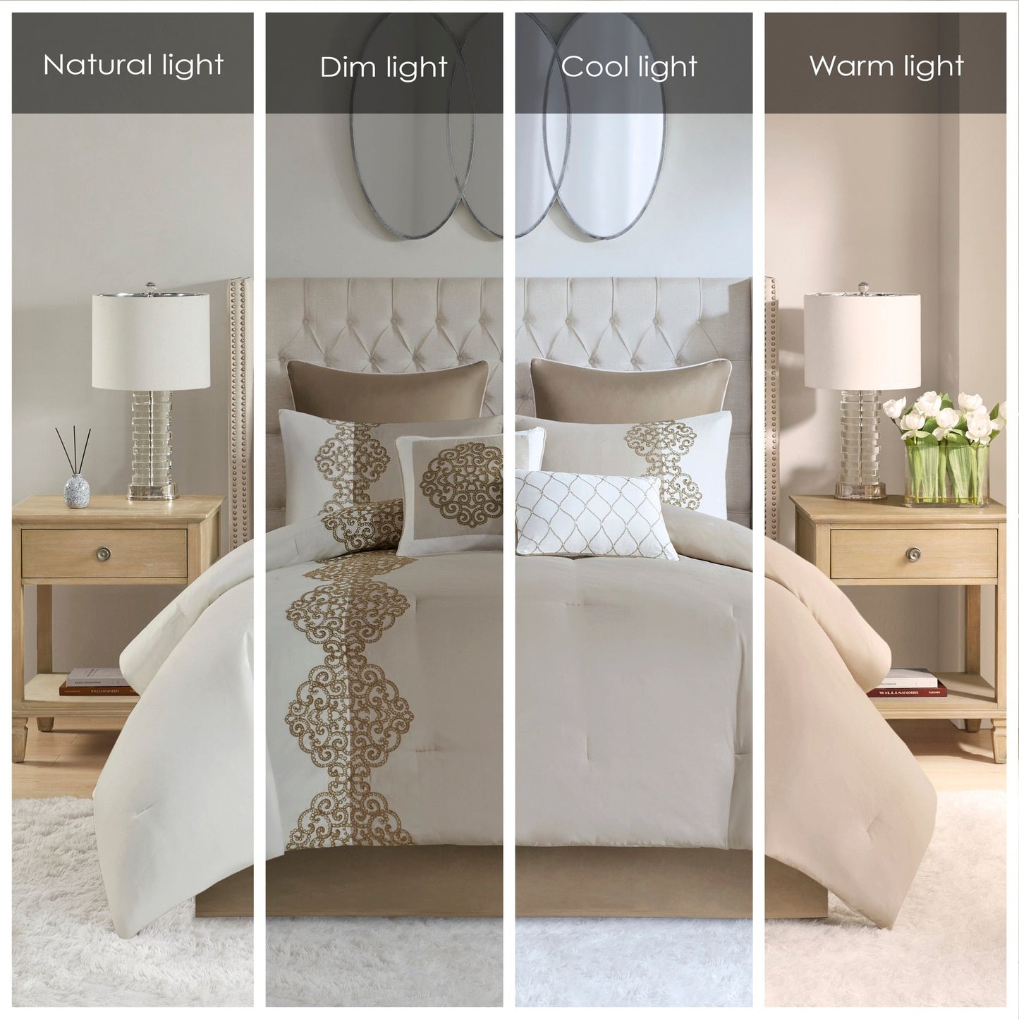 Parure de lit Madison Park Vera en microfibre brodée 8 pièces