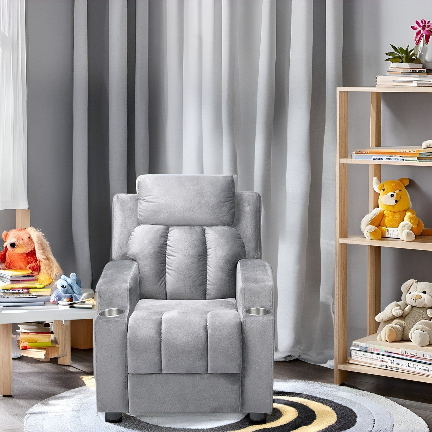 Sièges magiques pour princesses super-héros, fauteuil inclinable de luxe pour enfants avec repose-pieds, appui-tête et 2 porte-gobelets