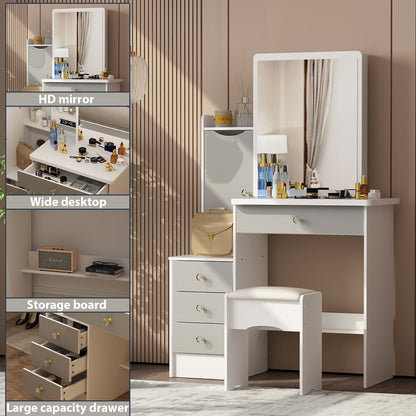 Ensemble de maquillage avec miroir et tabouret