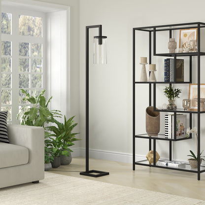 Lampadaire haut Malva 67,75 avec abat-jour en verre - 11 pouces de large