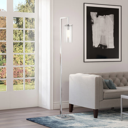 Lampadaire haut Malva 67,75 avec abat-jour en verre - 11 pouces de large