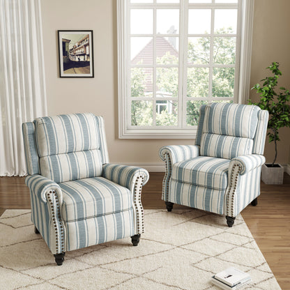 Ensemble de 2 fauteuils inclinables manuels avec garniture cloutée