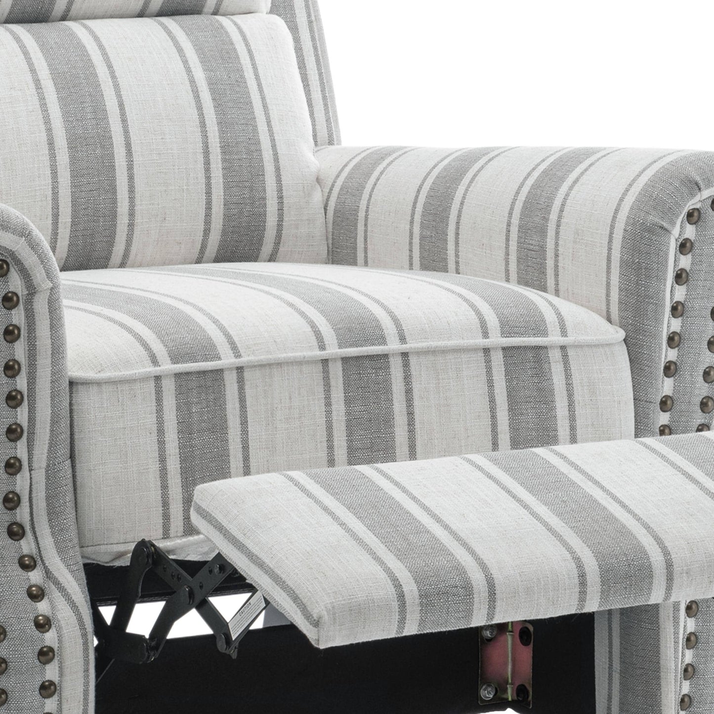 Ensemble de 2 fauteuils inclinables manuels avec garniture cloutée