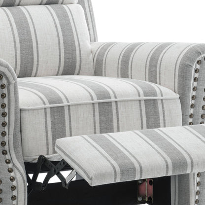 Ensemble de 2 fauteuils inclinables manuels avec garniture cloutée