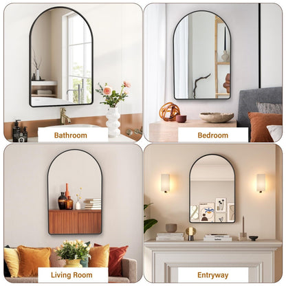 Miroir rond noir mat