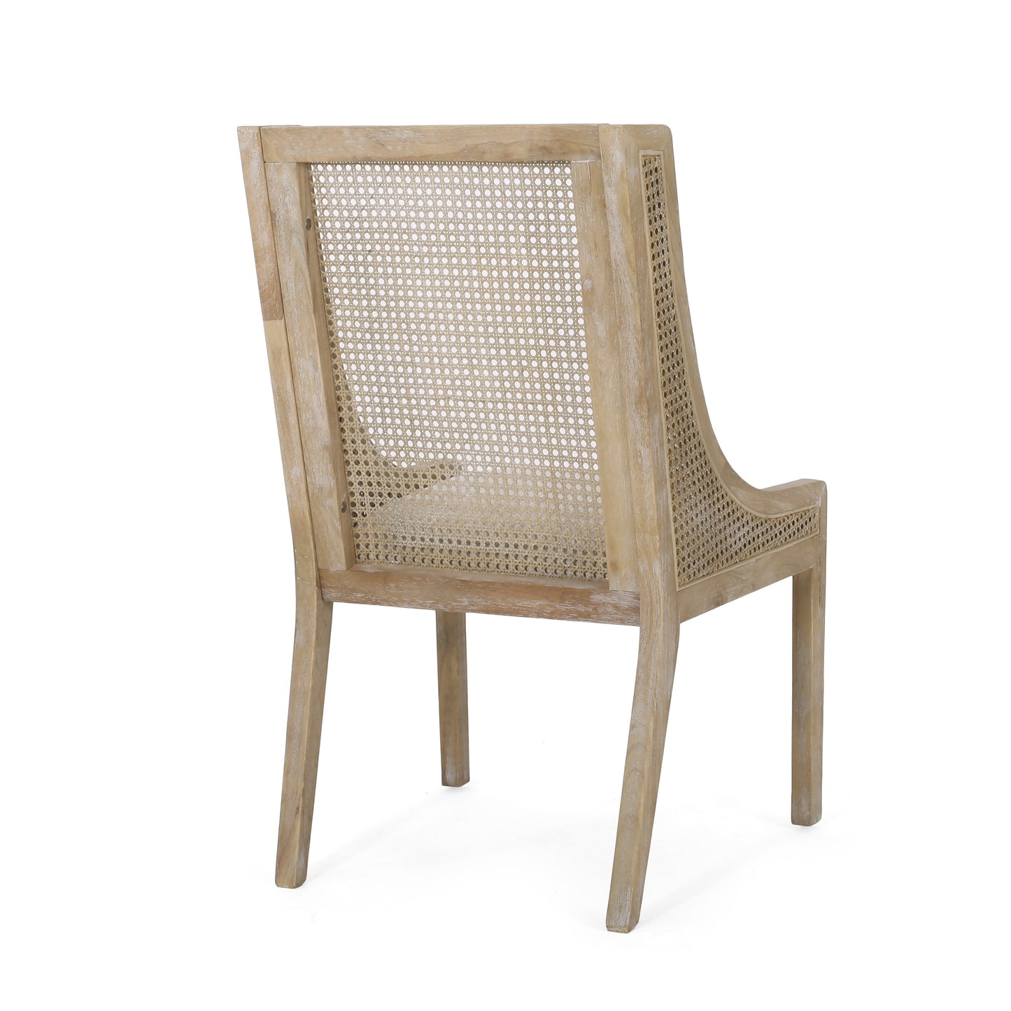 Chaises de salle à manger Maurers rembourrées en rotin et bois (lot de 2) par Christopher Knight Home