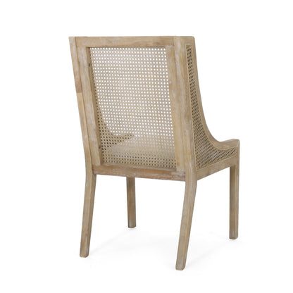 Chaises de salle à manger Maurers rembourrées en rotin et bois (lot de 2) par Christopher Knight Home