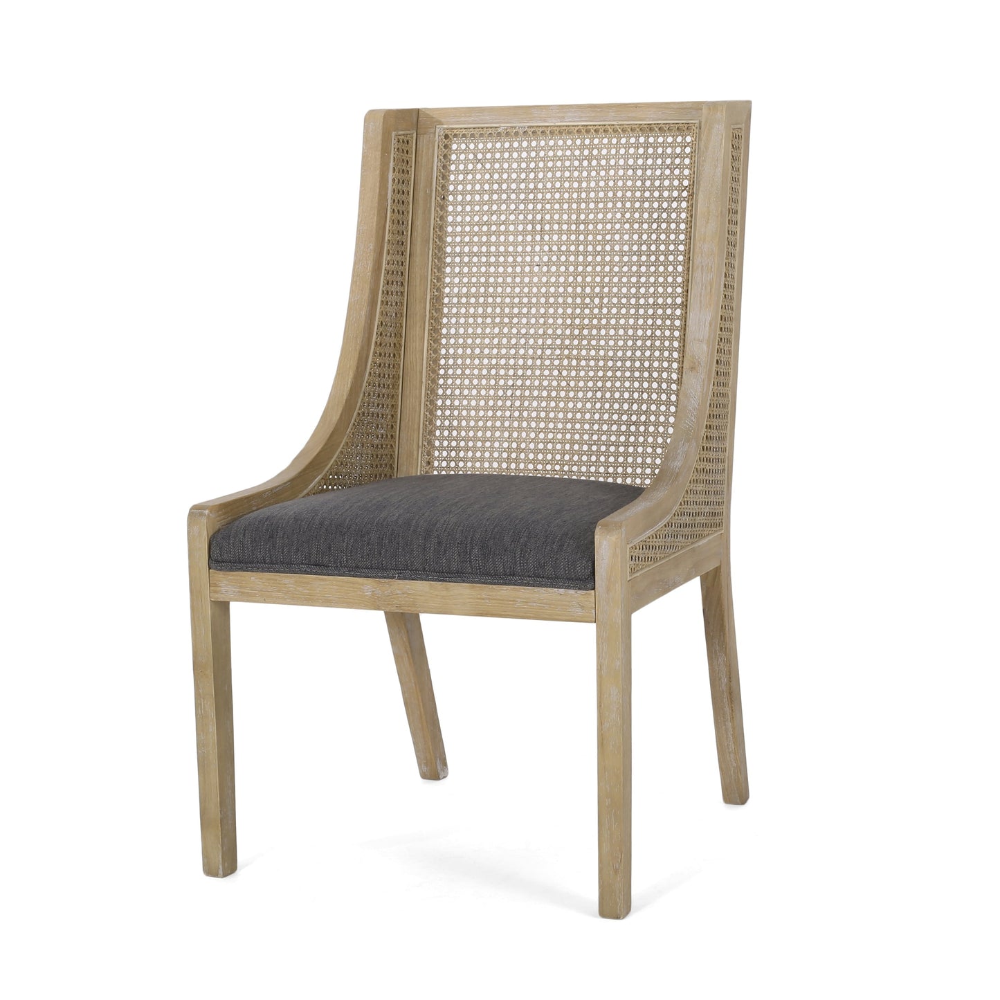 Chaises de salle à manger Maurers rembourrées en rotin et bois (lot de 2) par Christopher Knight Home