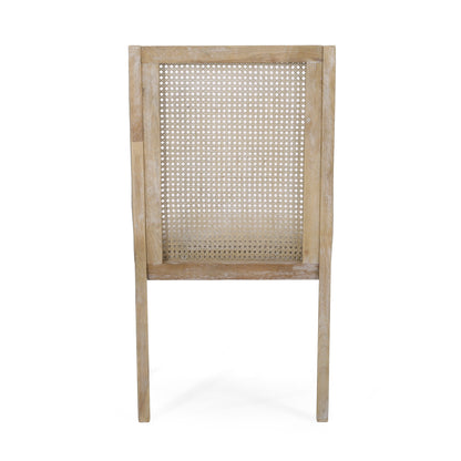 Chaises de salle à manger Maurers rembourrées en rotin et bois (lot de 2) par Christopher Knight Home