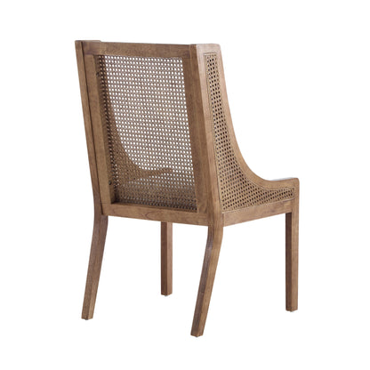 Chaises de salle à manger Maurers rembourrées en rotin et bois (lot de 2) par Christopher Knight Home