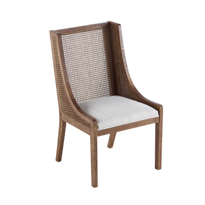 Chaises de salle à manger Maurers rembourrées en rotin et bois (lot de 2) par Christopher Knight Home