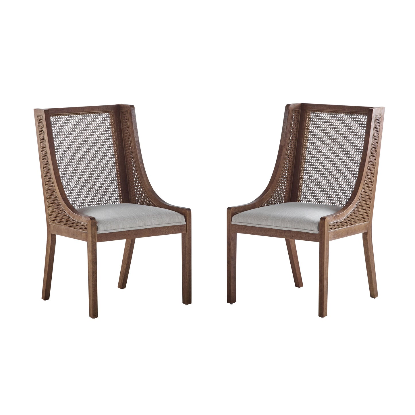 Chaises de salle à manger Maurers rembourrées en rotin et bois (lot de 2) par Christopher Knight Home