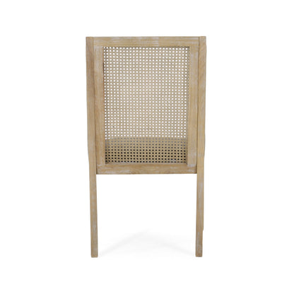 Chaises de salle à manger Maurers rembourrées en rotin et bois (lot de 2) par Christopher Knight Home