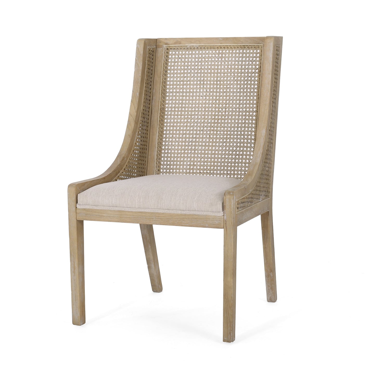 Chaises de salle à manger Maurers rembourrées en rotin et bois (lot de 2) par Christopher Knight Home