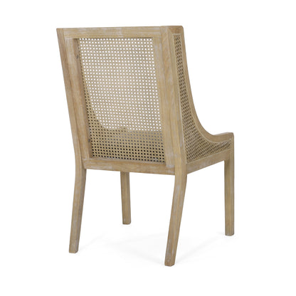 Chaises de salle à manger Maurers rembourrées en rotin et bois (lot de 2) par Christopher Knight Home