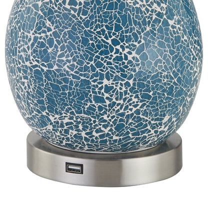 Ensemble de 2 lampes de table en verre avec port USB (lot de 2)