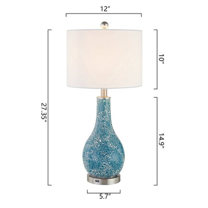 Ensemble de 2 lampes de table en verre avec port USB (lot de 2)