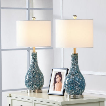 Ensemble de 2 lampes de table en verre avec port USB (lot de 2)