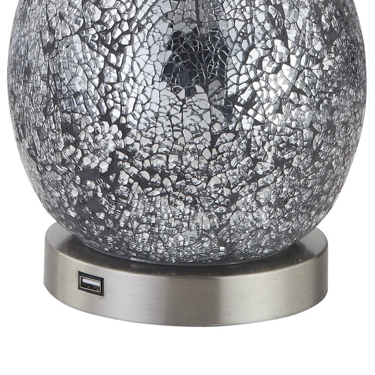 Ensemble de 2 lampes de table en verre avec port USB (lot de 2)