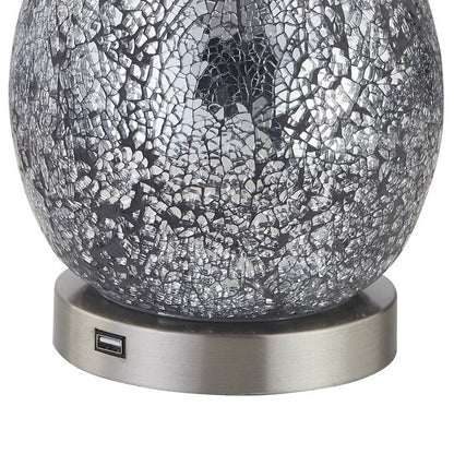 Ensemble de 2 lampes de table en verre avec port USB (lot de 2)