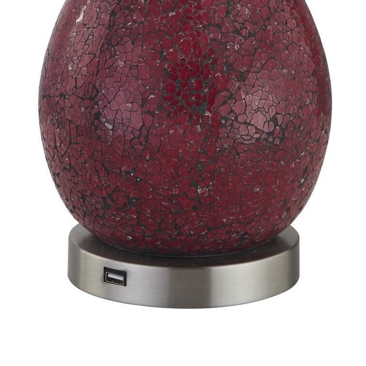 Ensemble de 2 lampes de table en verre avec port USB (lot de 2)