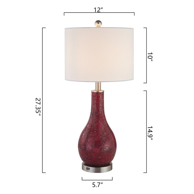 Ensemble de 2 lampes de table en verre avec port USB (lot de 2)