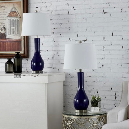 Ensemble de 2 lampes de table en céramique avec port USB (28,5 cm)