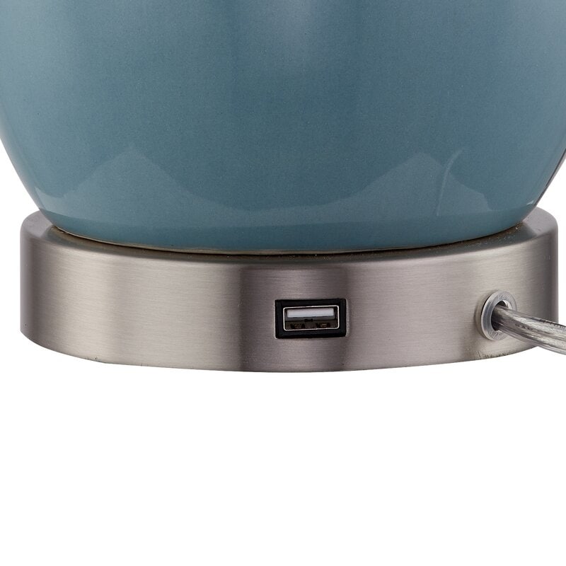 Ensemble de 2 lampes de table en céramique avec port USB (28,5 cm)