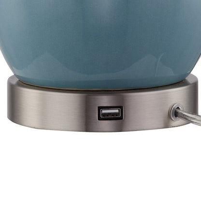 Ensemble de 2 lampes de table en céramique avec port USB (28,5 cm)