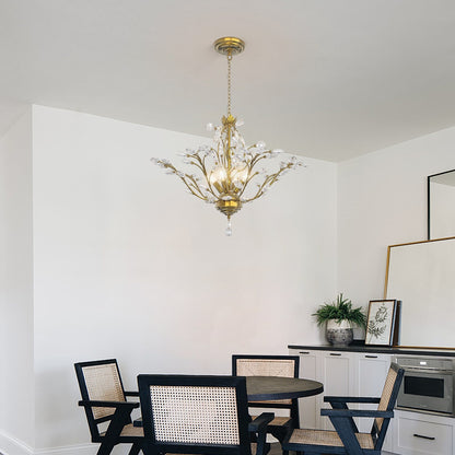 Lustre classique/traditionnel unique à 4 lumières Maxax avec accents en cristal