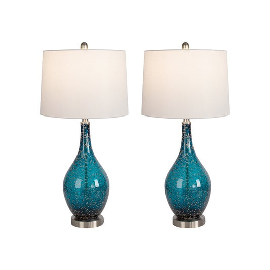 Lampes de table USB en verre (lot de 2) Lampe de chevet moderne