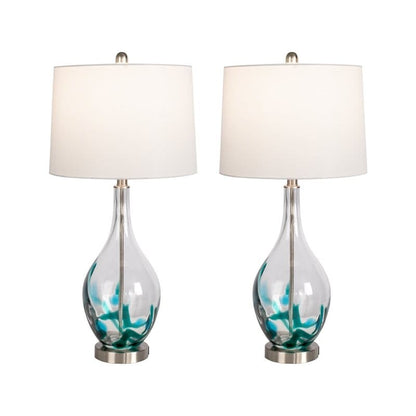Lampes de table USB en verre (lot de 2) Lampe de chevet moderne