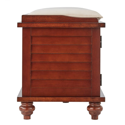 Banc de rangement à porte à volets Maybelle avec coussin en velours par iNSPIRE Q Classic