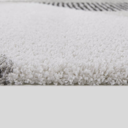 Tapis à poils longs Merrill style moderne du milieu du siècle, color block