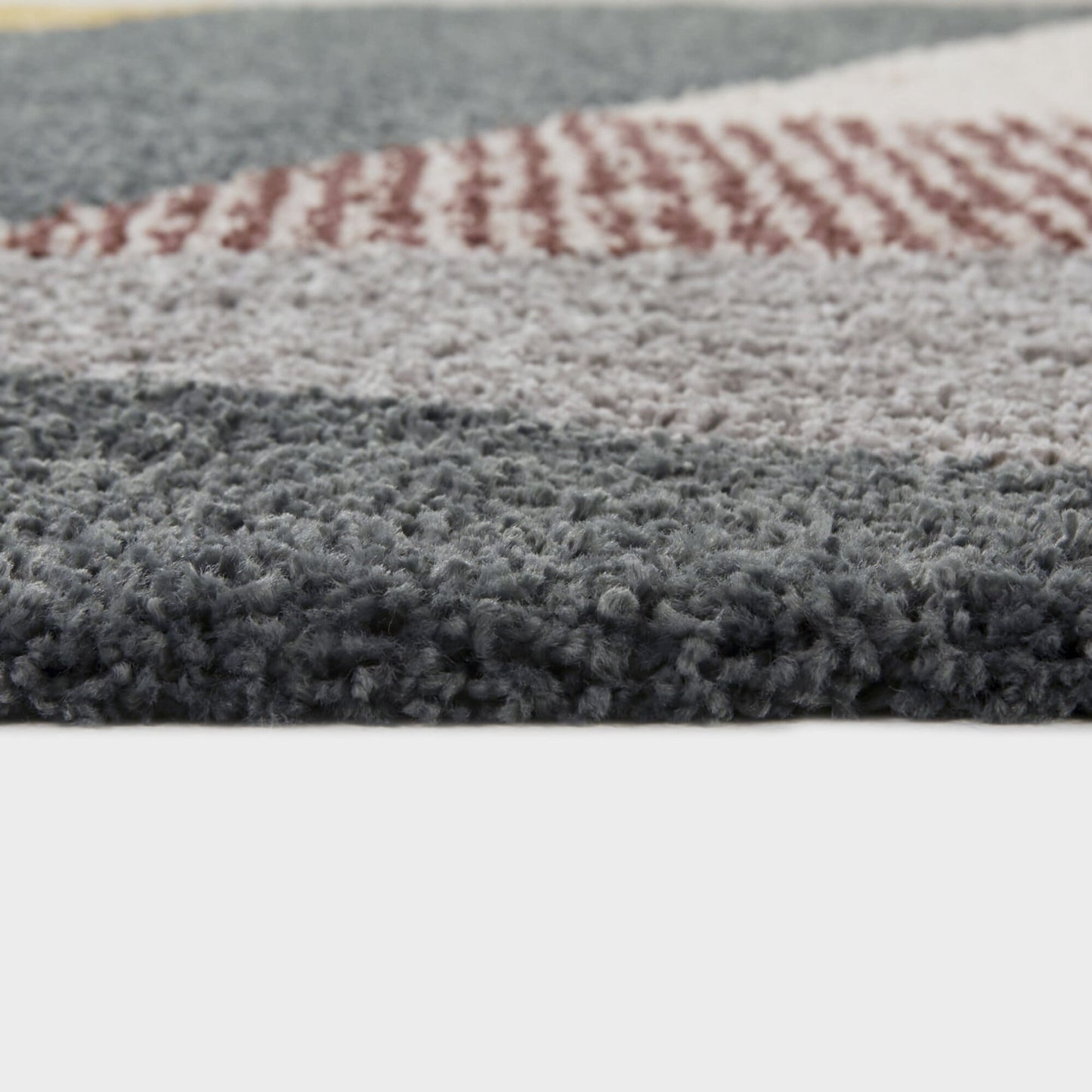 Tapis à poils longs Merrill style moderne du milieu du siècle, color block