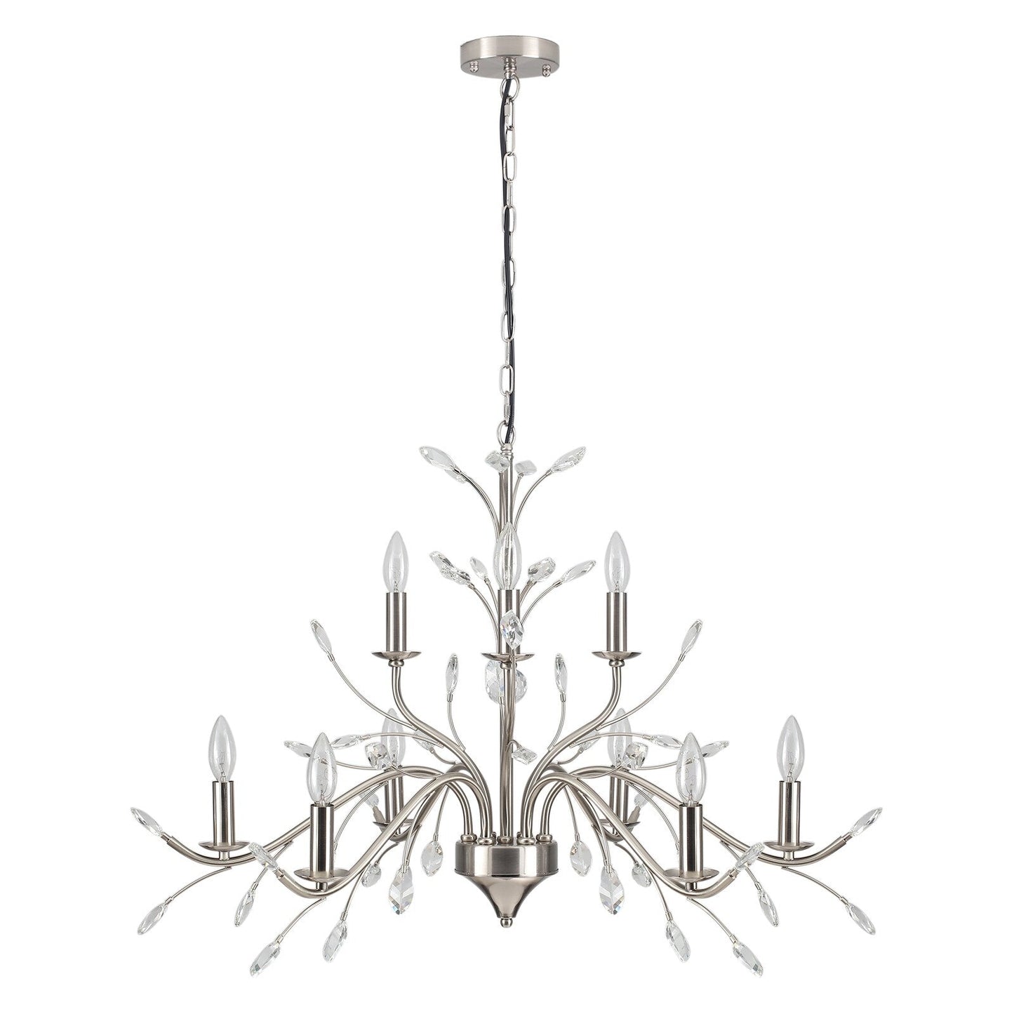Lustre en cristal style bougie style rétro avec branches d'arbres