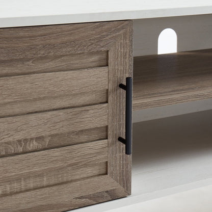 Meuble TV moderne du milieu du siècle pour téléviseurs jusqu'à 70 pouces, console multimédia de centre de divertissement - 20,5 pouces (H) 59 pouces (L) 59 pouces (P) 15,5 pouces (P)