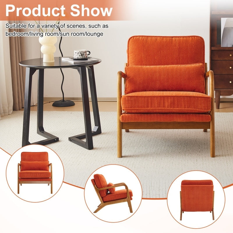 Chaise d'appoint rembourrée moderne du milieu du siècle