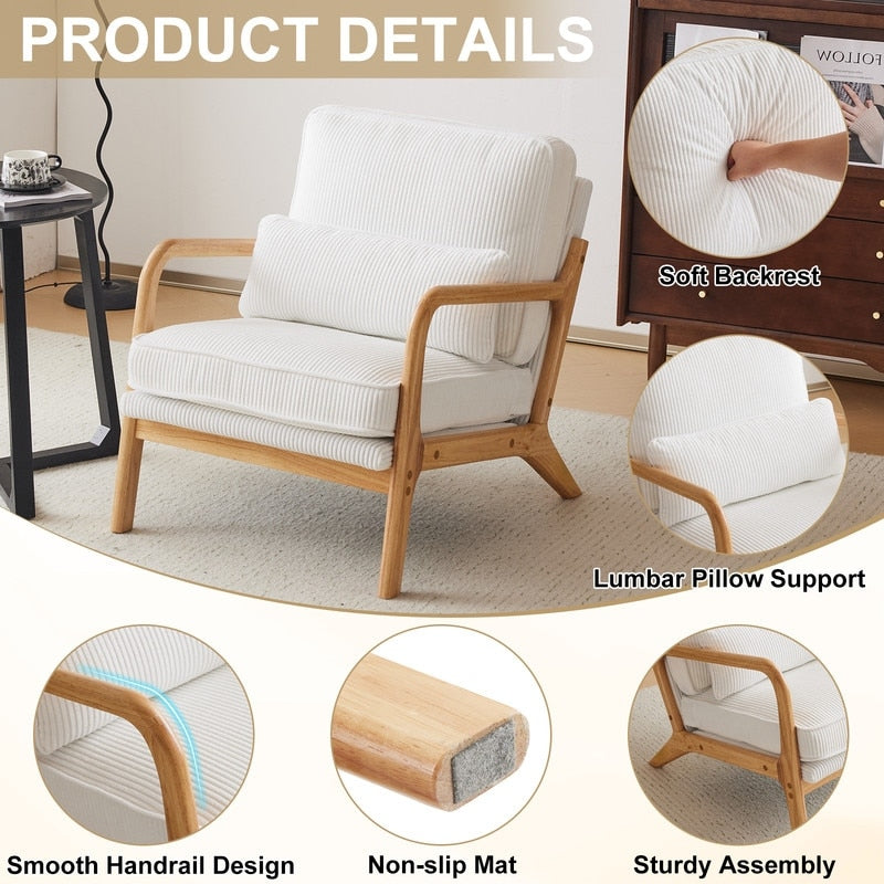 Chaise d'appoint rembourrée moderne du milieu du siècle