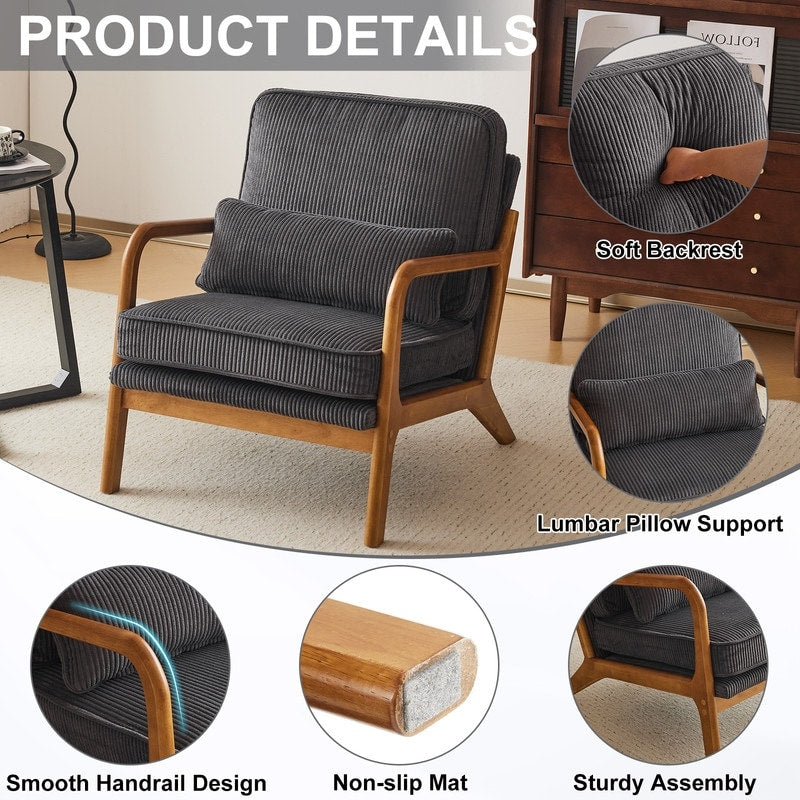 Chaise d'appoint rembourrée moderne du milieu du siècle