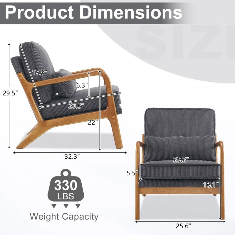 Chaise d'appoint rembourrée moderne du milieu du siècle