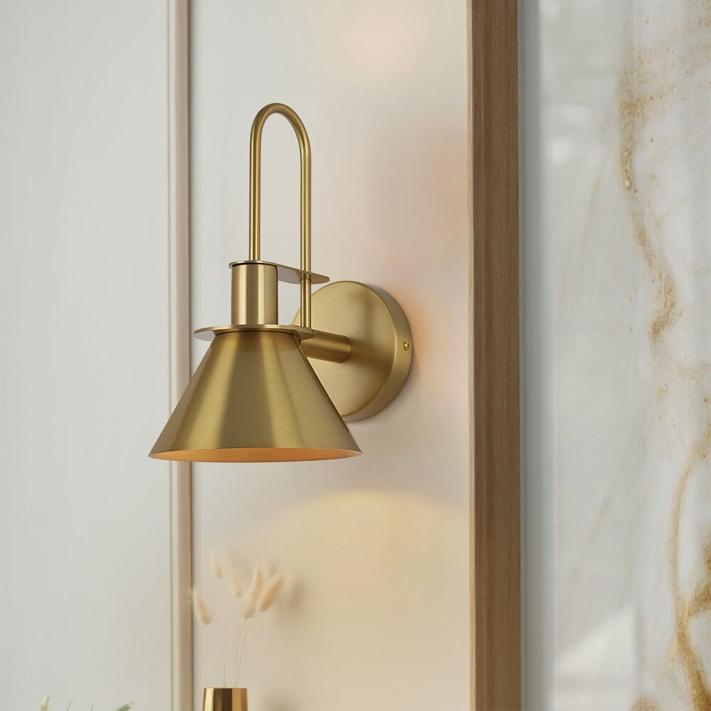 Applique murale conique moderne du milieu du siècle à 1 ampoule - Lampe de chambre 7 pouces