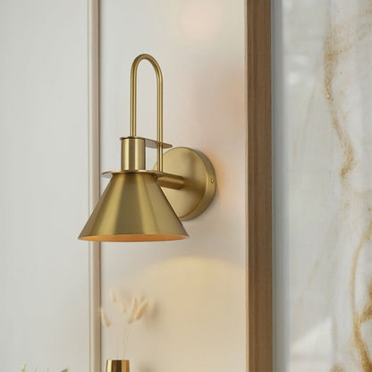 Applique murale conique moderne du milieu du siècle à 1 ampoule - Lampe de chambre 7 pouces